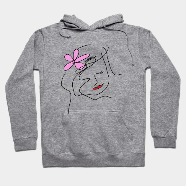 Woman face line art Hoodie by LovelyDaisy